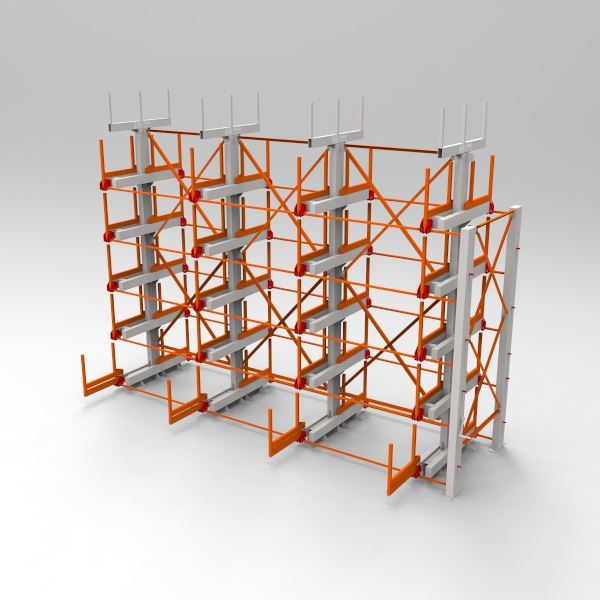 5 Level Roll Out Cantilever Rack
